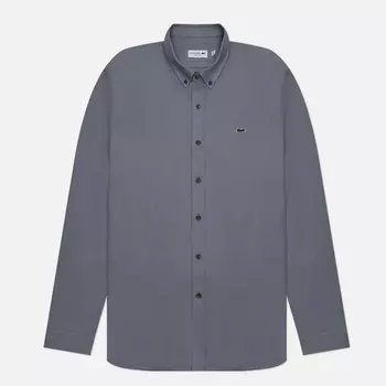 Мужская рубашка Lacoste Embroidered Logo Oxford Regular Fit, цвет голубой, размер 43
