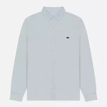 Мужская рубашка Lacoste Linen Regular Fit, цвет голубой, размер 43