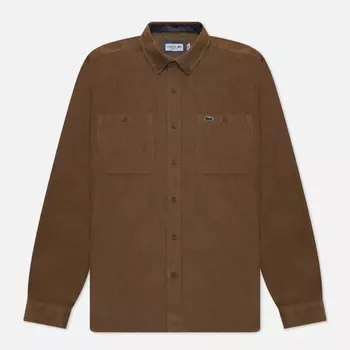 Мужская рубашка Lacoste Regular Fit Button-Down, цвет коричневый, размер 45