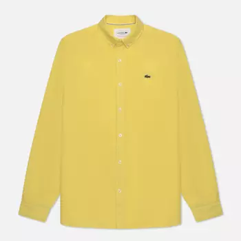 Мужская рубашка Lacoste Regular Fit Linen, цвет жёлтый, размер 43