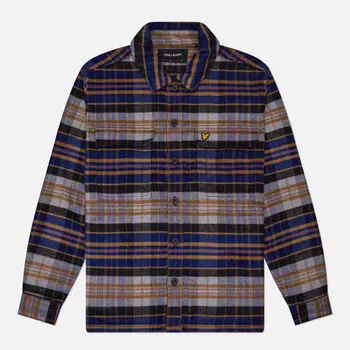 Мужская рубашка Lyle & Scott Check Flannel Overshirt, цвет синий, размер XL