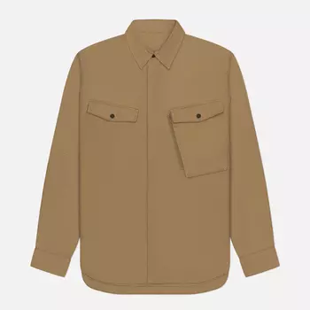 Мужская рубашка maharishi Miltype Custom Organic Cotton Twill, цвет бежевый, размер L