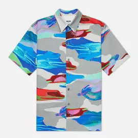 Мужская рубашка MSGM Melting Colors Print, цвет серый, размер 43