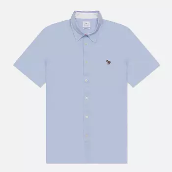 Мужская рубашка Paul Smith Zebra Logo Casual Fit Short Sleeve, цвет голубой, размер XL