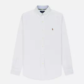 Мужская рубашка Polo Ralph Lauren Button Down Oxford, цвет белый, размер M