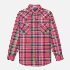 Мужская рубашка Polo Ralph Lauren Classic Fit Madras Western, цвет розовый, размер M
