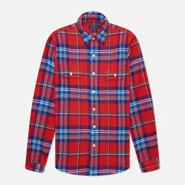 Мужская рубашка Polo Ralph Lauren Classic Fit Plaid Twill, цвет красный, размер S