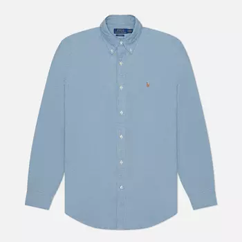 Мужская рубашка Polo Ralph Lauren Custom Fit Polo Pony Color, цвет голубой, размер XL