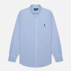 Мужская рубашка Polo Ralph Lauren Custom Fit Classic Oxford Embroidered Logo, цвет голубой, размер XXL