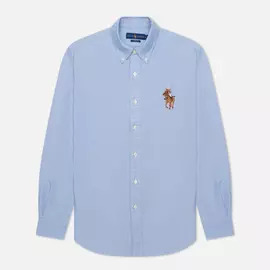 Мужская рубашка Polo Ralph Lauren Custom Fit Polo Bear Oxford, цвет голубой, размер L