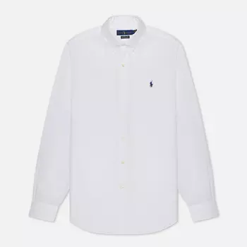Мужская рубашка Polo Ralph Lauren Custom Fit Polo Pony Color Natural Stretch Poplin, цвет белый, размер XL