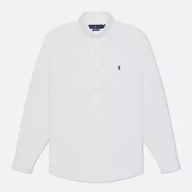 Мужская рубашка Polo Ralph Lauren Custom Fit Washed Pinpoint Oxford, цвет белый, размер M
