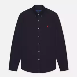 Мужская рубашка Polo Ralph Lauren Garment Dyed Oxford Slim Fit, цвет синий, размер M