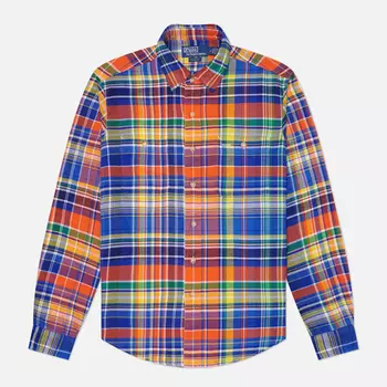 Мужская рубашка Polo Ralph Lauren Madras Classic Fit, цвет оранжевый, размер XXL