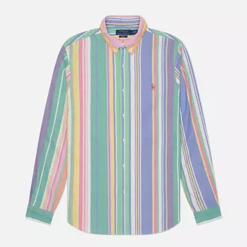 Мужская рубашка Polo Ralph Lauren Plaid Poplin Slim Fit, цвет зелёный, размер XL
