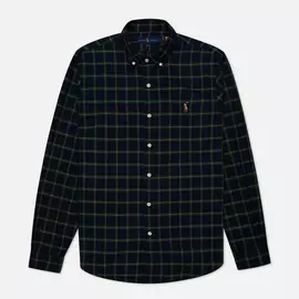 Мужская рубашка Polo Ralph Lauren Slim Fit Classic Oxford Check, цвет синий, размер XXL