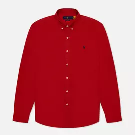 Мужская рубашка Polo Ralph Lauren Slim Fit Garment Dyed Oxford, цвет красный, размер XXL