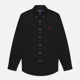 Мужская рубашка Polo Ralph Lauren Slim Fit Stretch Poplin, цвет чёрный, размер S