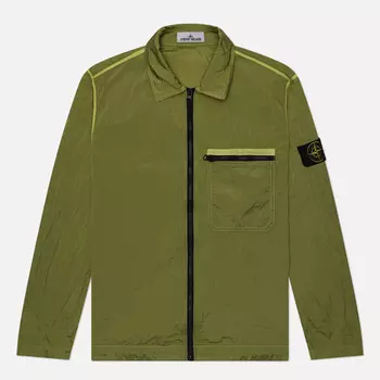 Мужская рубашка Stone Island Nylon Metal In Econyl Overshirt, цвет зелёный, размер XL