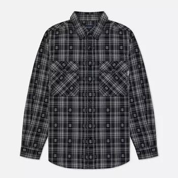 Мужская рубашка thisisneverthat African Check, цвет чёрный, размер S
