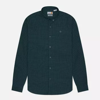 Мужская рубашка Timberland Micro Gingham Poplin, цвет зелёный, размер XXL
