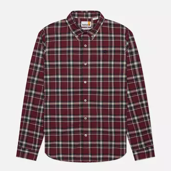 Мужская рубашка Timberland Stretch Poplin Check, цвет бордовый, размер XXL