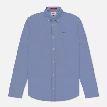 Мужская рубашка Tommy Jeans Stretch Oxford Cotton Slim Fit, цвет голубой, размер XXL