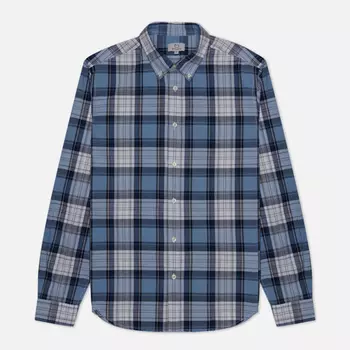Мужская рубашка Woolrich Poplin Madras, цвет голубой, размер M