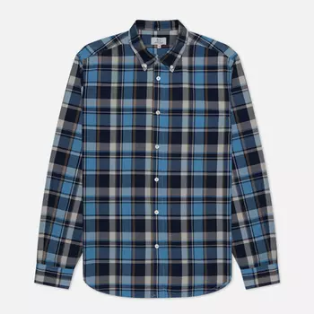 Мужская рубашка Woolrich Poplin Madras, цвет синий, размер L