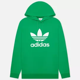 Мужская толстовка adidas Originals Adicolor Trefoil Hoodie, цвет зелёный, размер L
