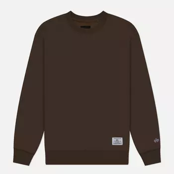 Мужская толстовка Alpha Industries Essential Crew, цвет коричневый, размер XL