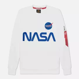 Мужская толстовка Alpha Industries NASA Reflective, цвет белый, размер XXXL