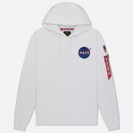 Мужская толстовка Alpha Industries NASA Space Shuttle Hoody, цвет белый, размер M