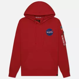 Мужская толстовка Alpha Industries NASA Space Shuttle Hoody, цвет красный, размер XXS