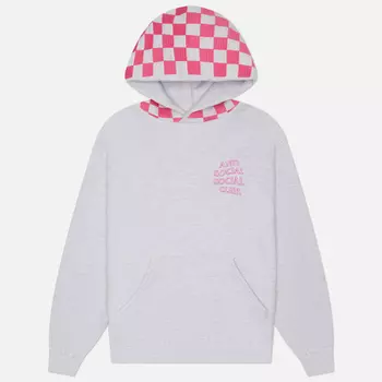 Мужская толстовка Anti Social Social Club Checkered Flag Hoodie, цвет серый, размер L