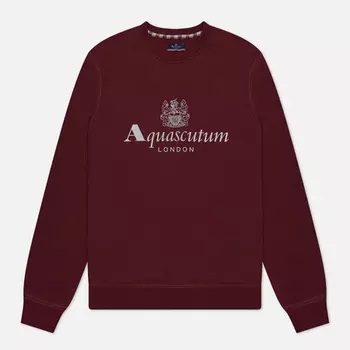 Мужская толстовка Aquascutum Active Big Logo Crew Neck Fleece, цвет бордовый, размер L