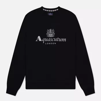 Мужская толстовка Aquascutum Active Big Logo Crew Neck Fleece, цвет чёрный, размер S