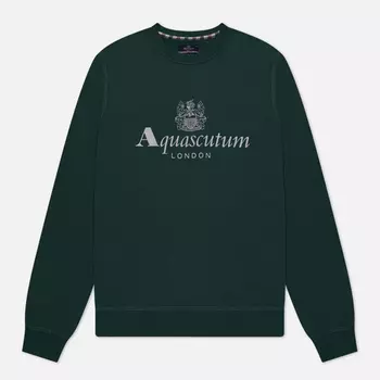 Мужская толстовка Aquascutum Active Big Logo Crew Neck Fleece, цвет зелёный, размер M