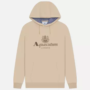 Мужская толстовка Aquascutum Active Big Logo Hoodie, цвет бежевый, размер XXL