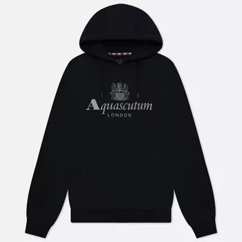Мужская толстовка Aquascutum Active Big Logo Hoodie Fleece, цвет чёрный, размер M