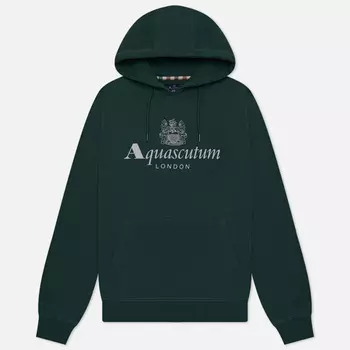 Мужская толстовка Aquascutum Active Big Logo Hoodie Fleece, цвет зелёный, размер XXL