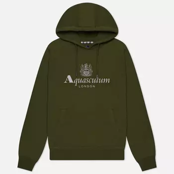 Мужская толстовка Aquascutum Active Big Logo Hoodie Fleece, цвет зелёный, размер XXL