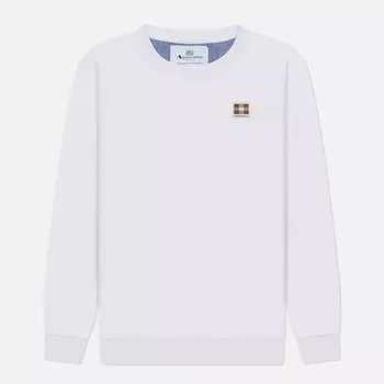 Мужская толстовка Aquascutum Active Club Check Patch Crew Neck, цвет белый, размер XXL
