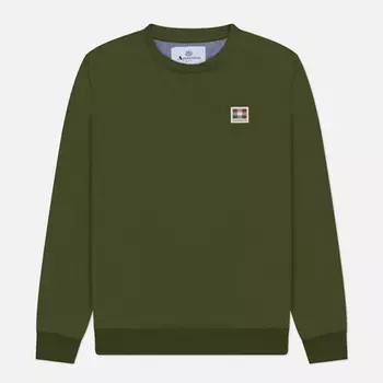 Мужская толстовка Aquascutum Active Club Check Patch Crew Neck, цвет зелёный, размер XXL