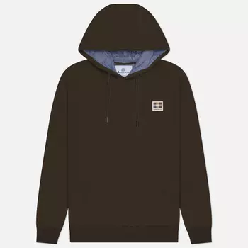 Мужская толстовка Aquascutum Active Club Check Patch Hoodie, цвет коричневый, размер XXL