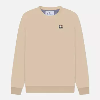 Мужская толстовка Aquascutum Active Club Check Patch Crew Neck, цвет бежевый, размер S
