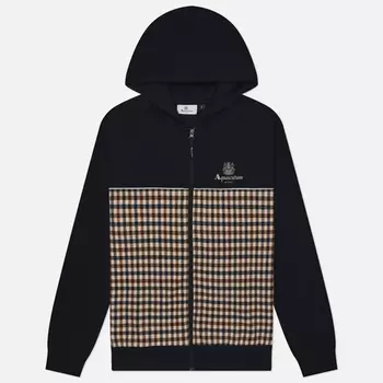 Мужская толстовка Aquascutum Active Scuba Club Check Full Zip Hoodie, цвет синий, размер S