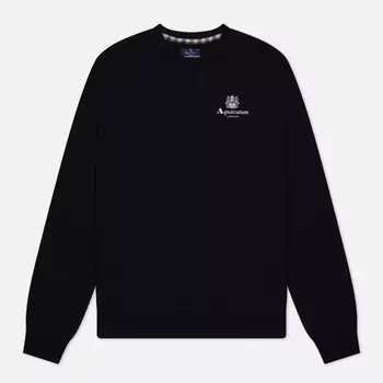 Мужская толстовка Aquascutum Active Small Logo Crew Neck Fleece, цвет чёрный, размер M