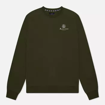 Мужская толстовка Aquascutum Active Small Logo Crew Neck Fleece, цвет зелёный, размер L