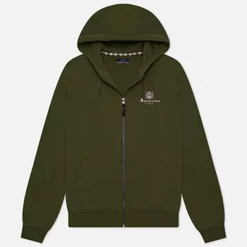 Мужская толстовка Aquascutum Active Small Logo Full Zip Hoodie Fleece, цвет зелёный, размер L